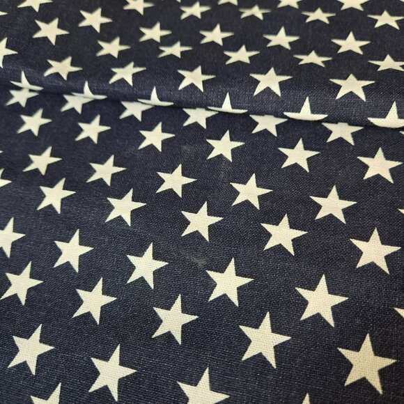 Navy Blue Cotton Table Runner White Stars 51" X 13" Patriotic Hobby Lobby - Picture 3 of 8